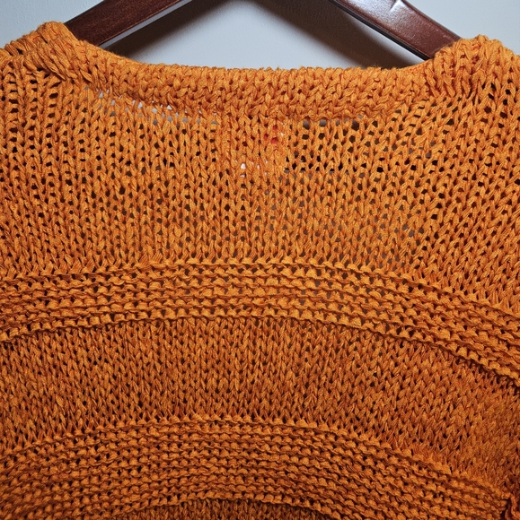 Boho Crochet Fringed Orange Cardigan Medium - Picture 6 of 13